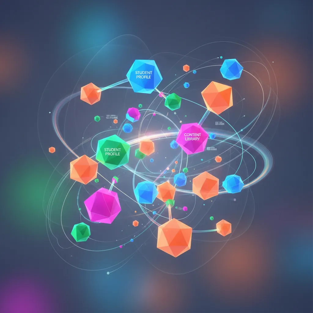 Abstract visualization of an adaptive learning ecosystem.