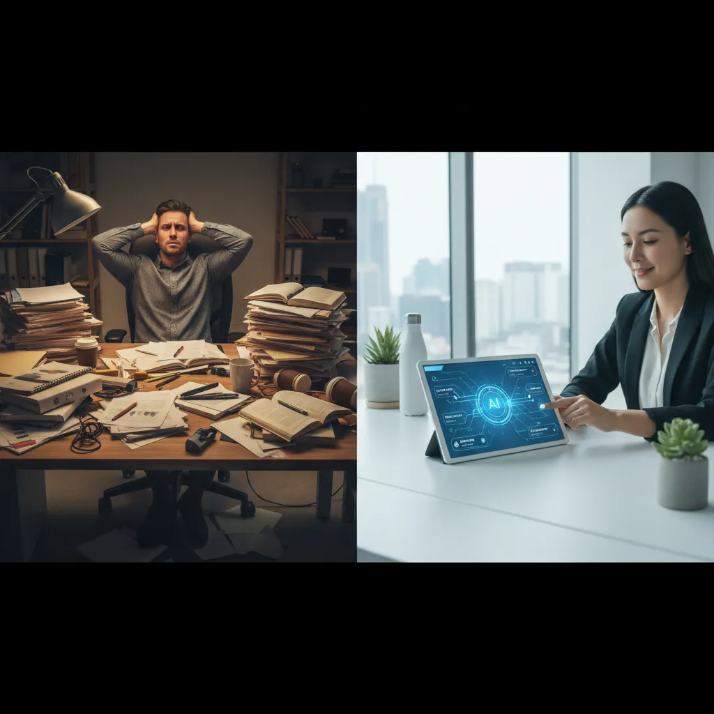 Before and after comparison of AI productivity