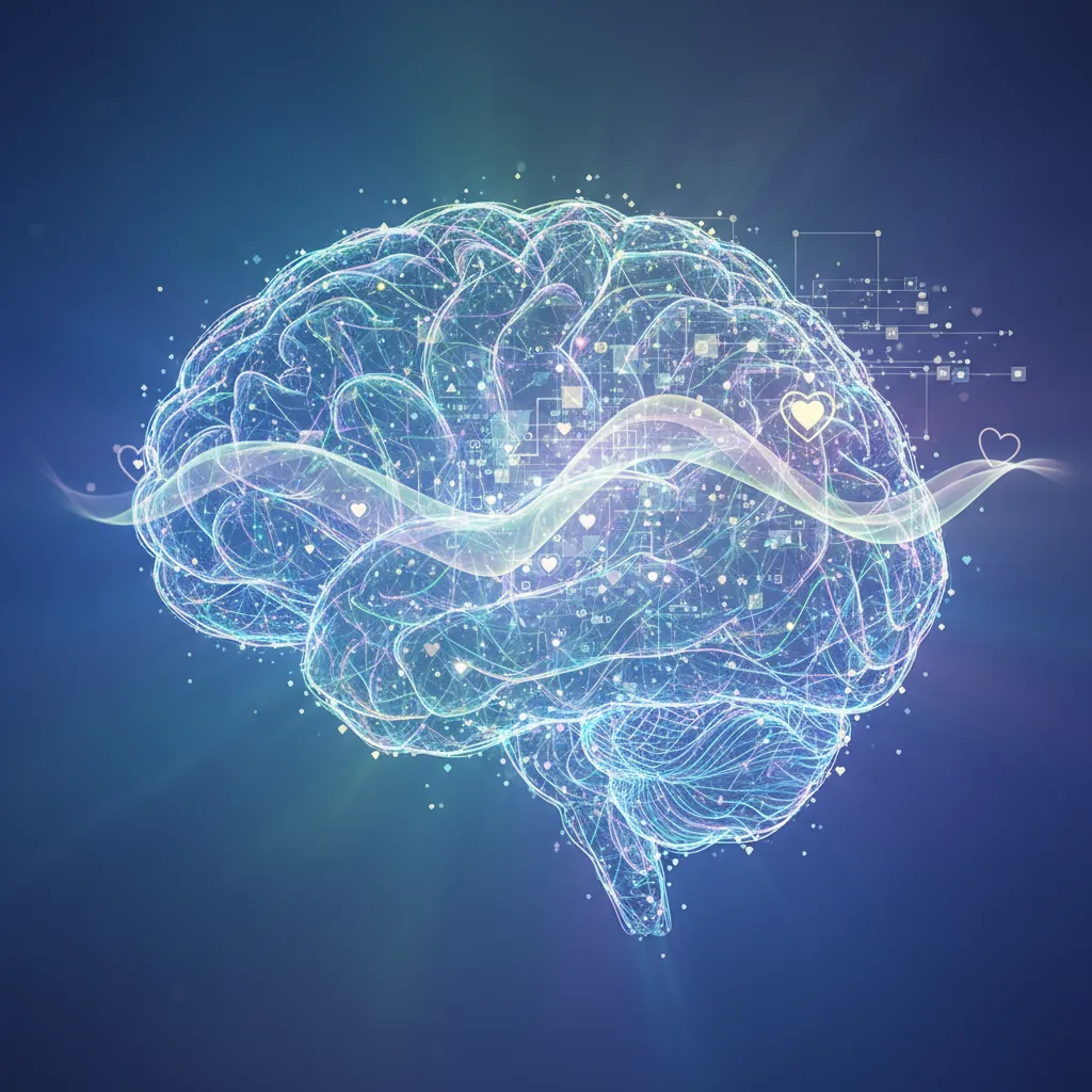 AI-powered brain activity visualization showing emotional insights and neural patterns.