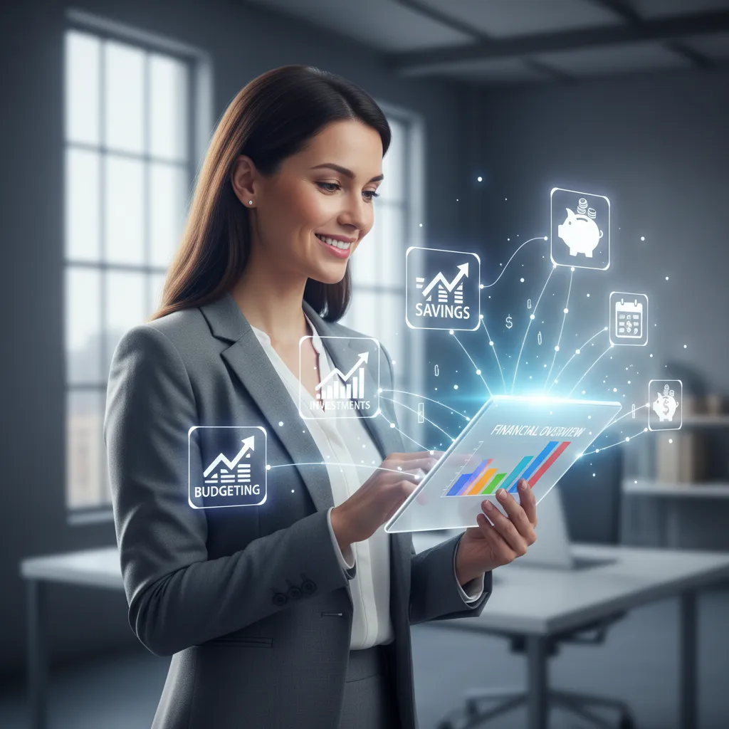 Person reviewing finances with AI budgeting app