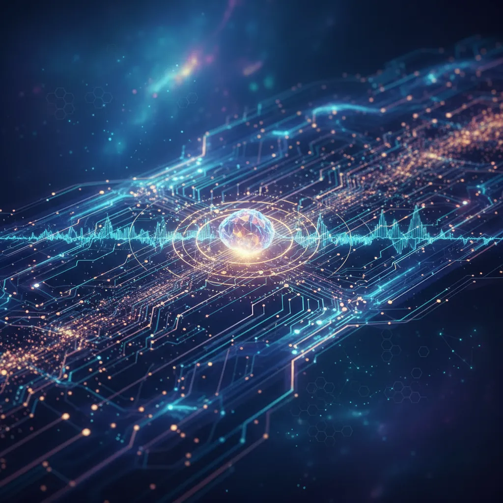 Abstract visualization of AI optimizing data flow for mental clarity