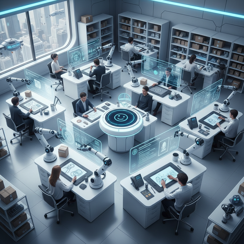 AI streamlining operations in a small business office