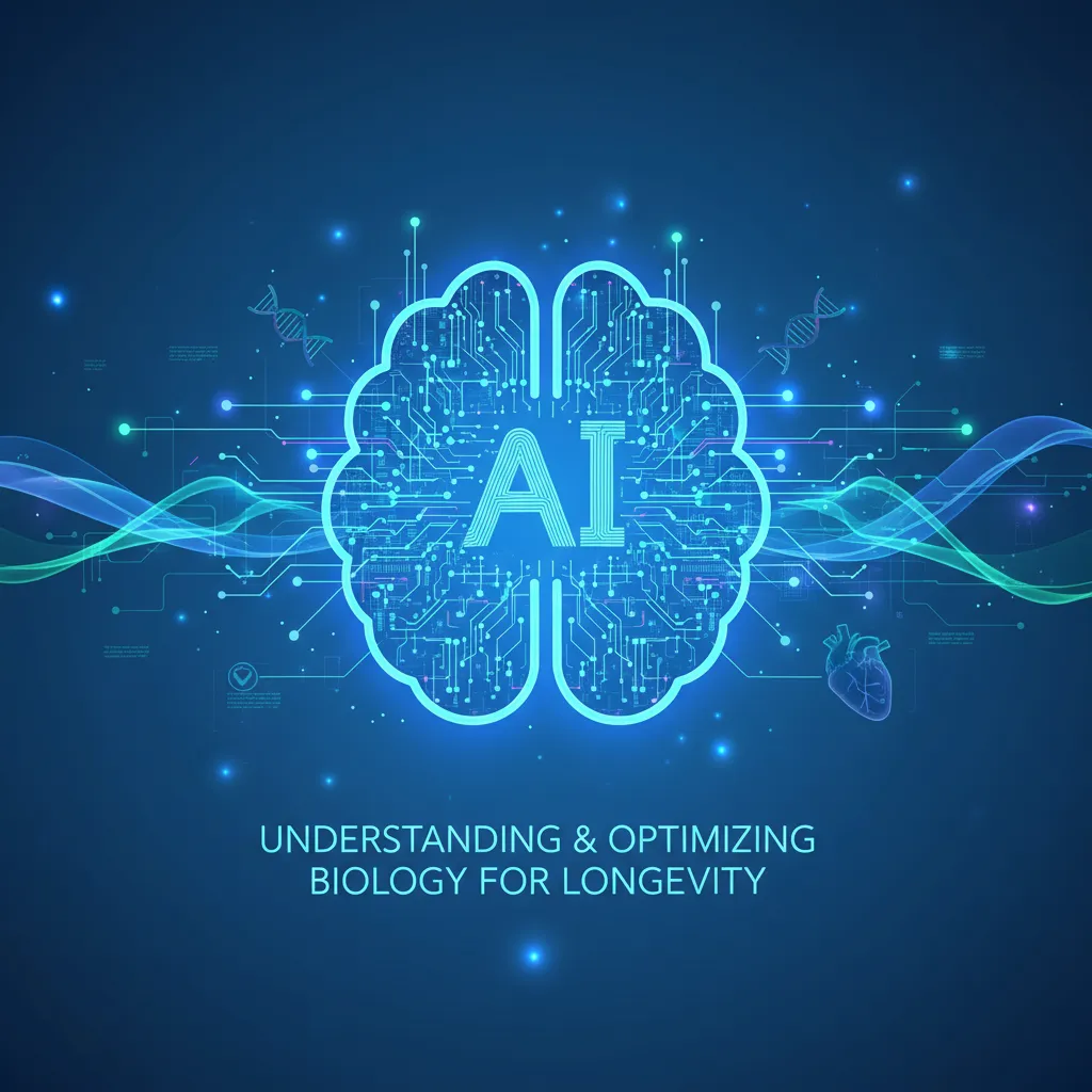 Abstract AI optimizing human biology for longevity