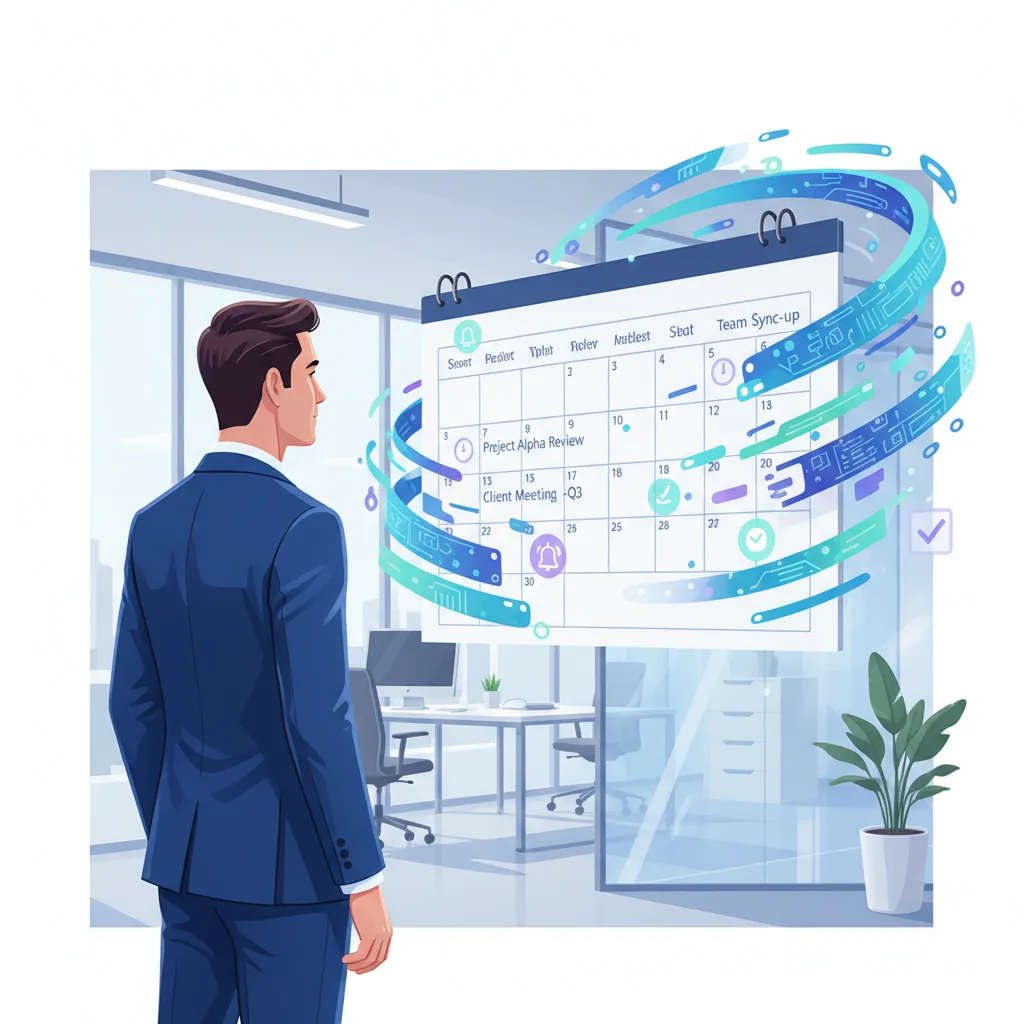 Business professional using AI for automated scheduling