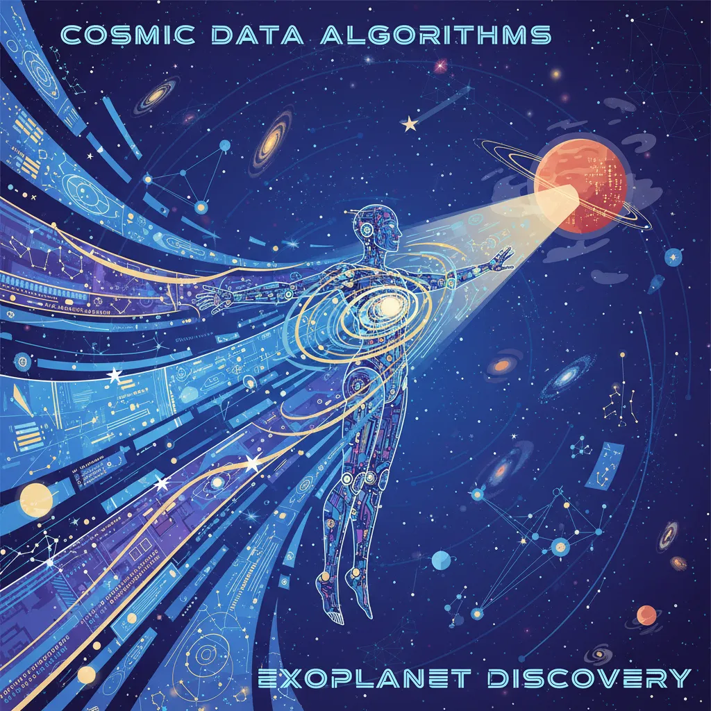 AI algorithm processing telescope data to discover exoplanets