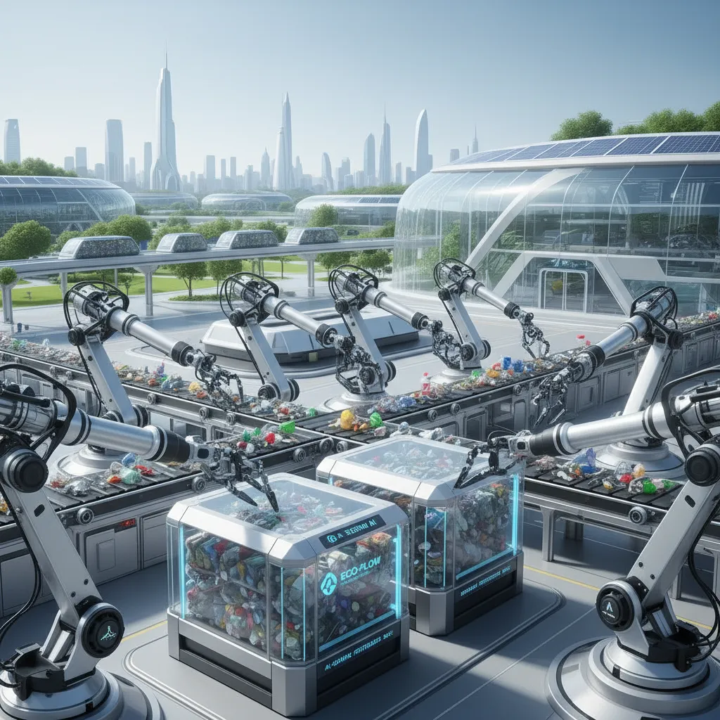 AI robotic waste sorting system in a smart city