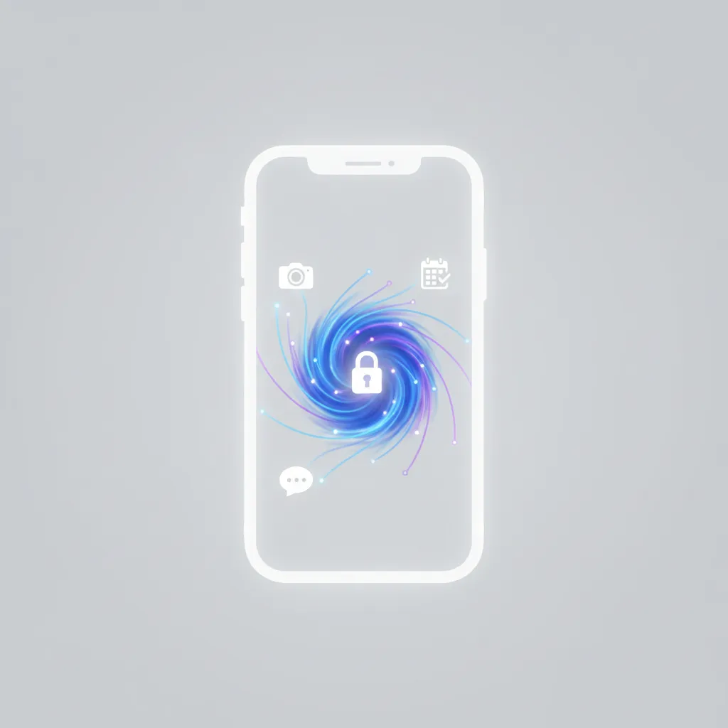 A diagram showing how Apple Intelligence's on-device processing works for user requests for maximum privacy.