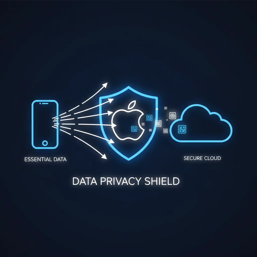 A diagram illustrating how Apple's Private Cloud Compute securely handles user data for complex AI tasks.