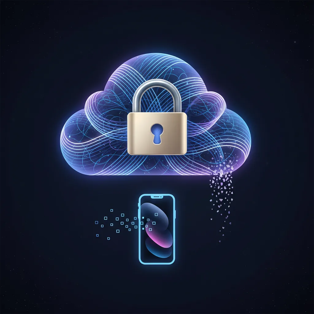 A diagram showing how Private Cloud Compute processes user data securely without storing it.