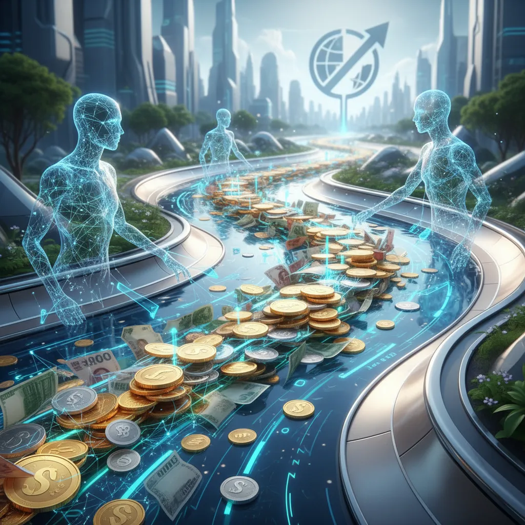 AI-guided money flow concept