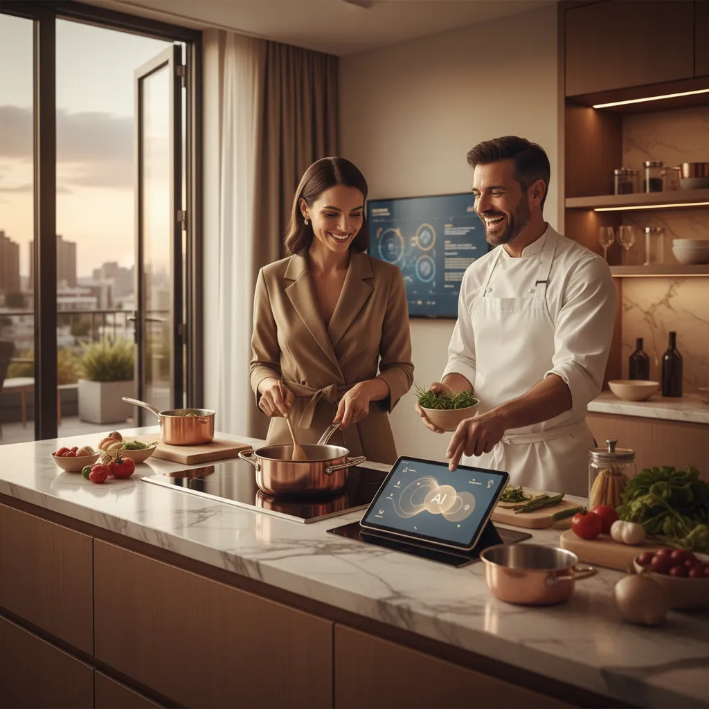 Couple enjoying AI-curated luxury travel experience