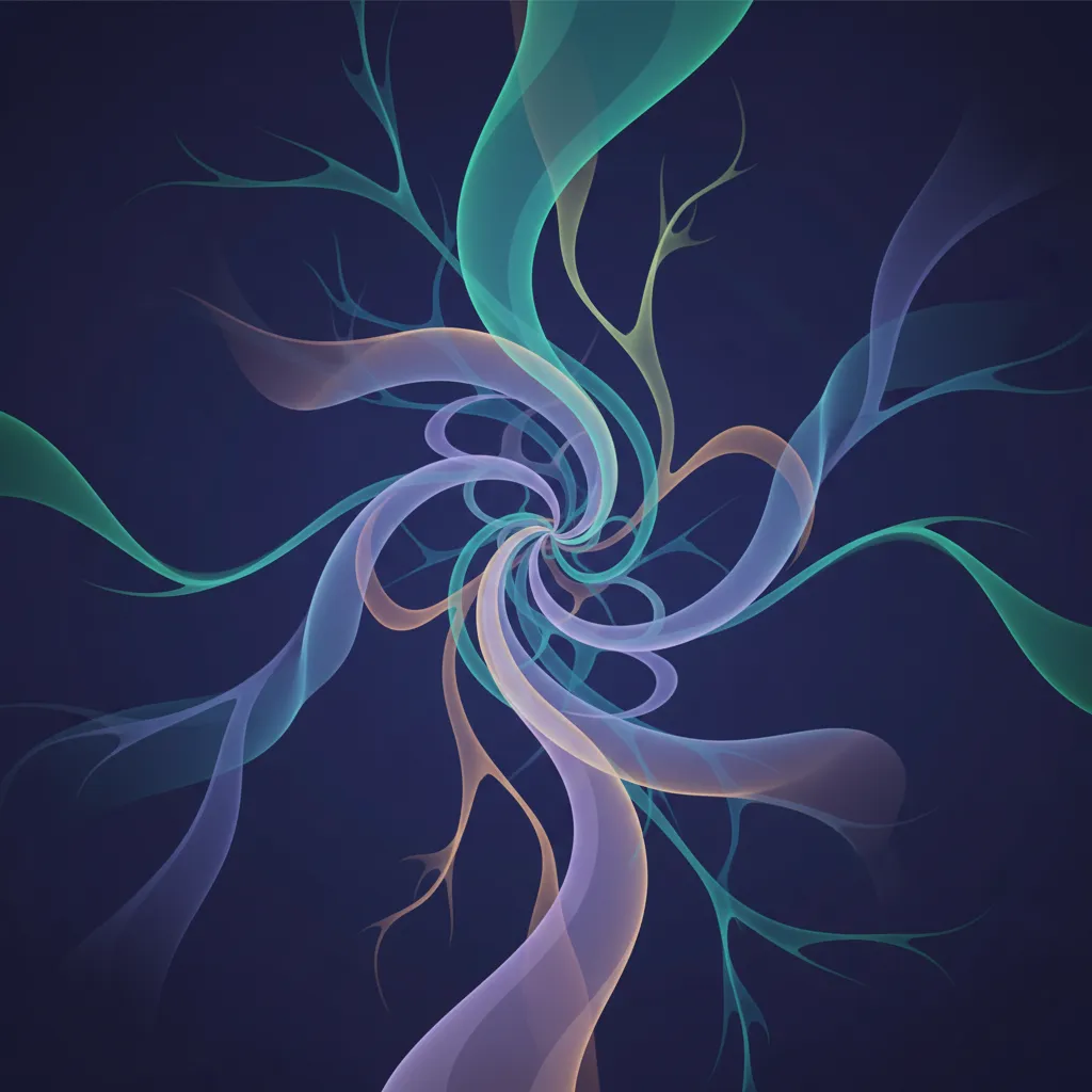 Abstract brainwave patterns as colorful light trails