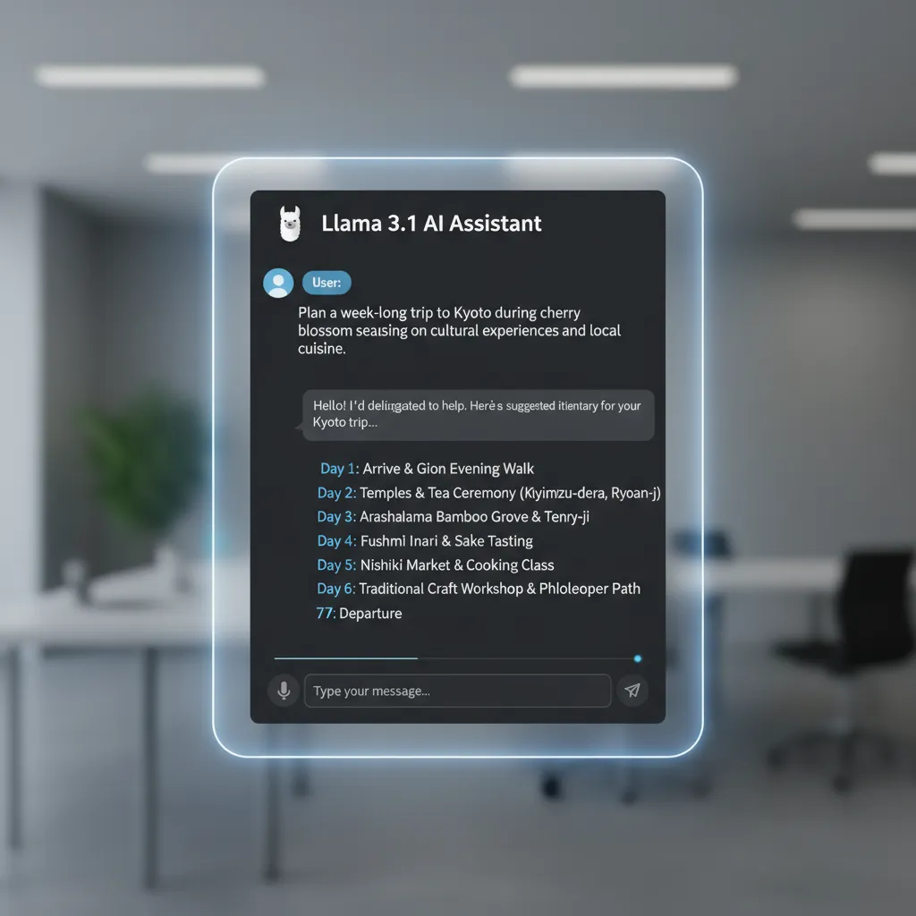 User interacting with a sleek AI assistant interface.