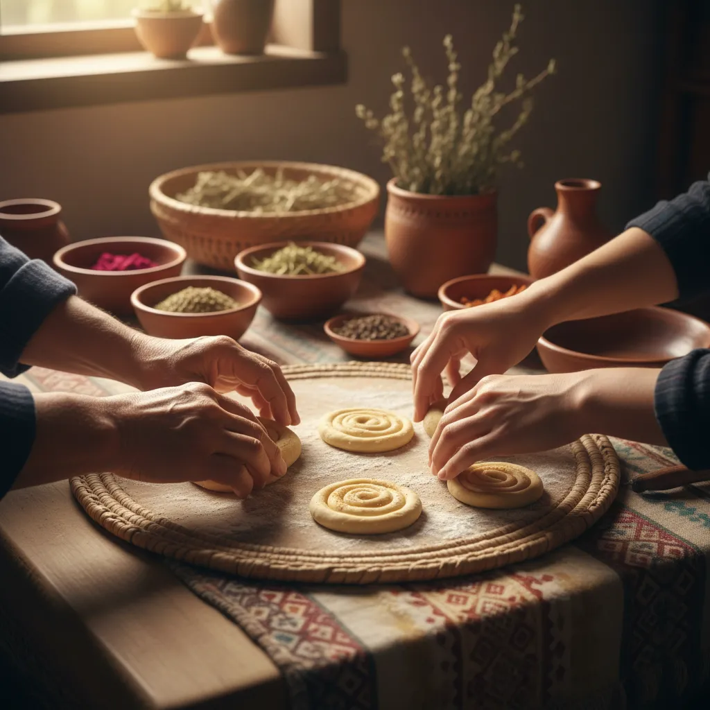 Hands of a traveler and local working together on a craft