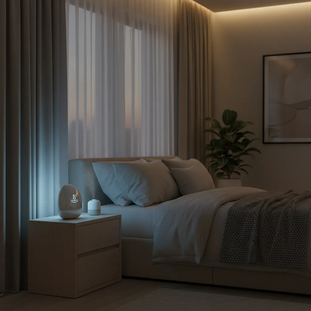 AI device discreetly monitoring sleep for elderly safety