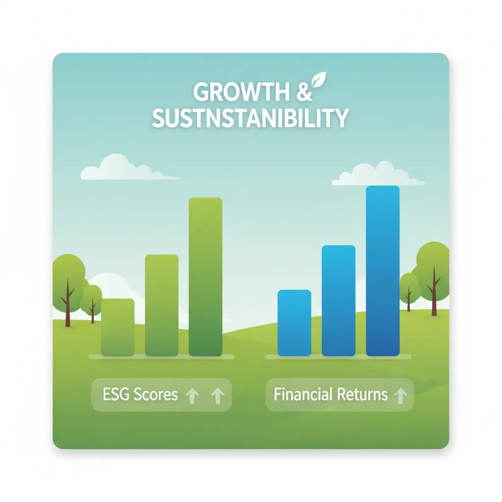 Infographic showing increasing ESG scores and financial returns