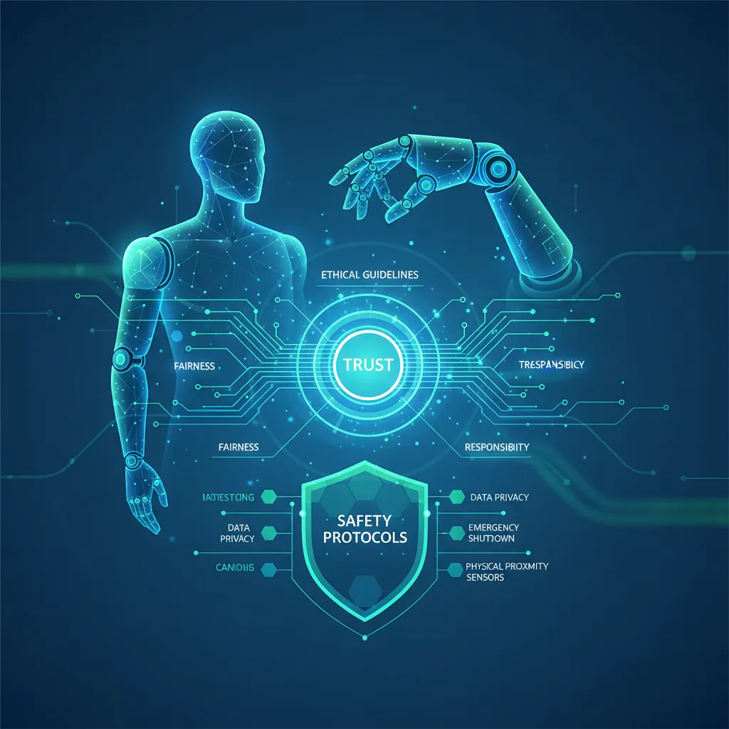 Abstract representation of ethical AI and robot safety