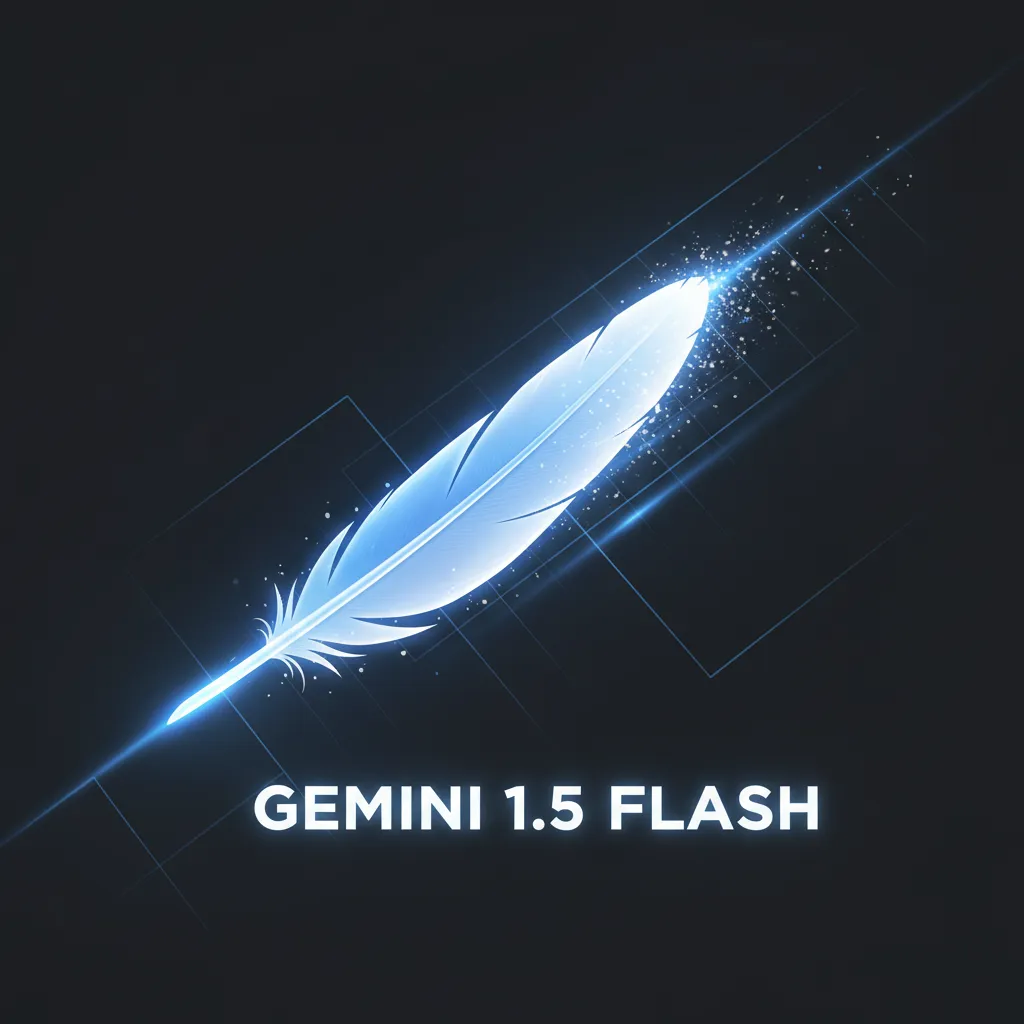Abstract visualization of the speed and efficiency of the Gemini 1.5 Flash AI model.