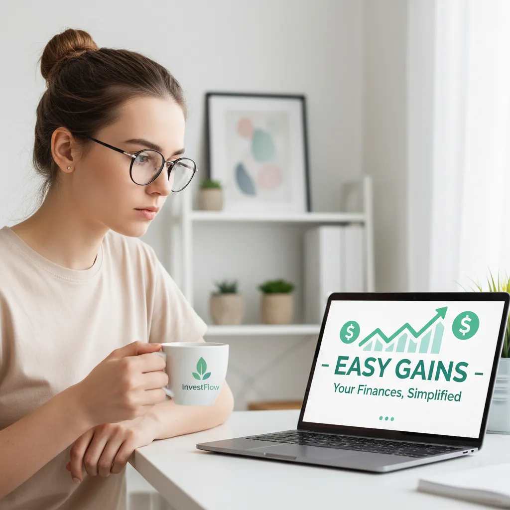 Gen Z person learning about investing on a laptop.