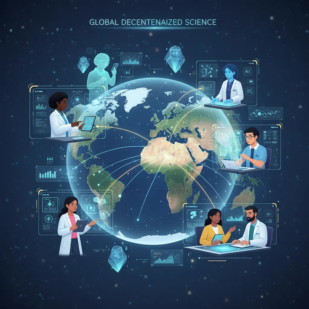Scientists collaborating globally on a decentralized science platform