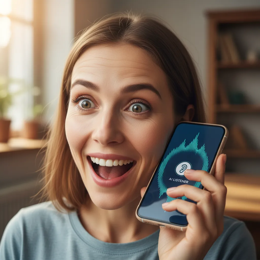 A person laughing while having a natural, back-and-forth voice conversation with the ChatGPT app on their phone.