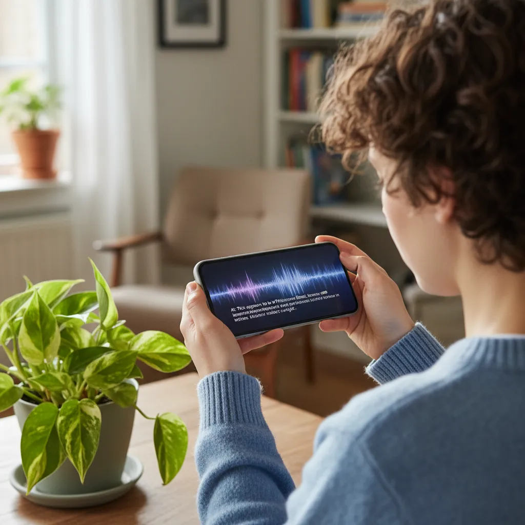 A person using the GPT-4o real-time voice assistant on their smartphone.