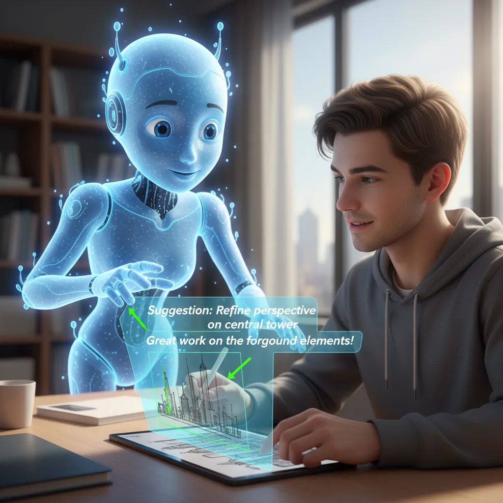 AI bot providing feedback to a student