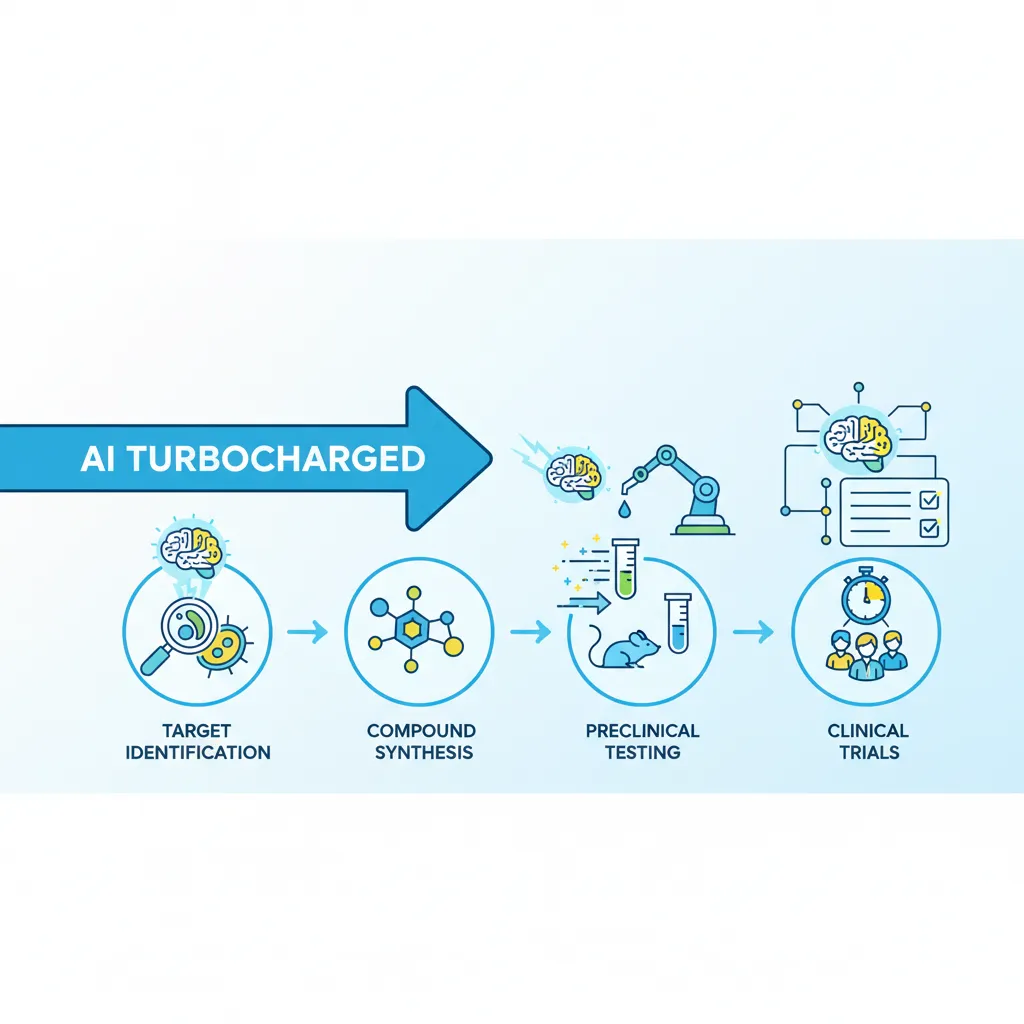 AI accelerated pharmaceutical pipeline infographic