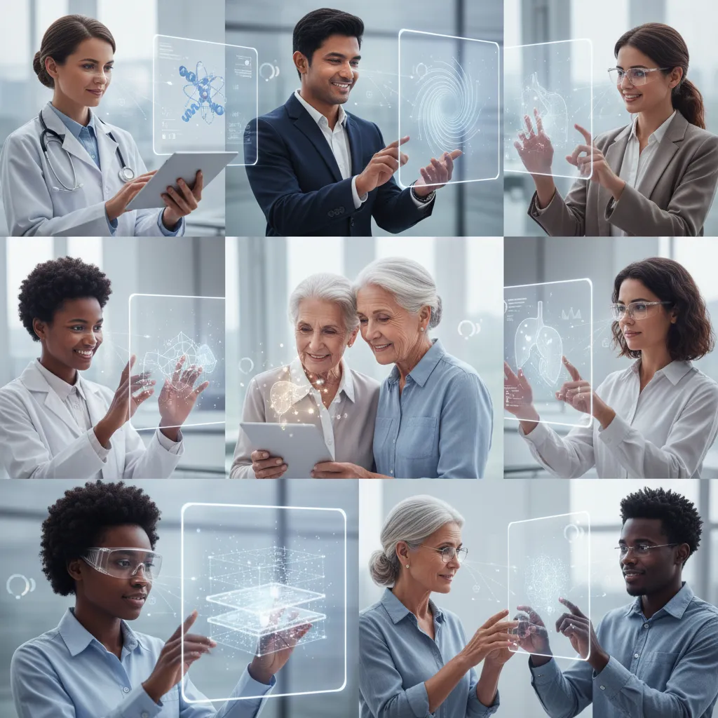 Diverse group benefiting from quantum AI applications