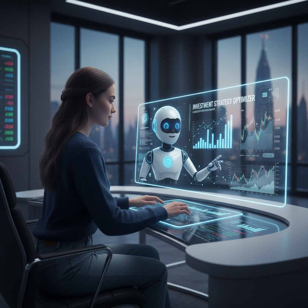 AI-powered robo-advisor assisting with investment decisions.