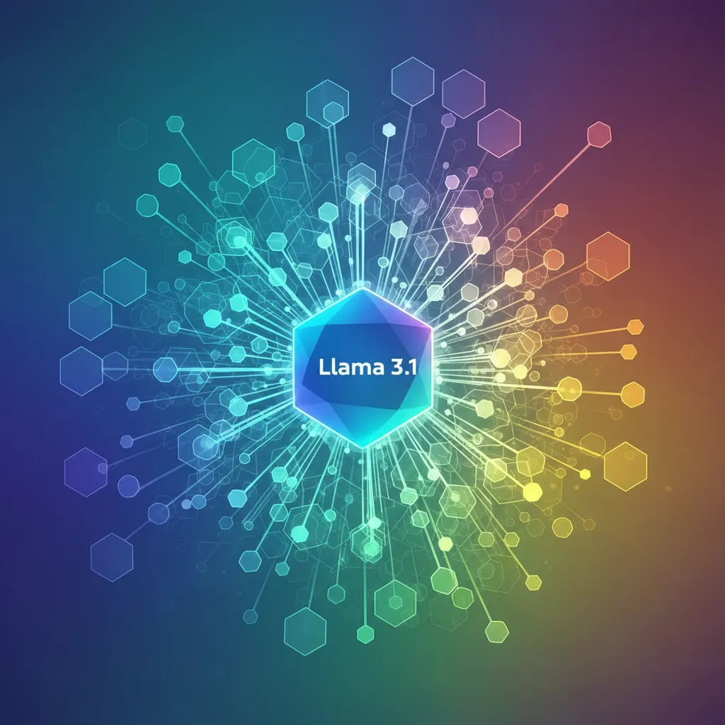 Artistic representation of scalable AI nodes from Llama 3.1 core