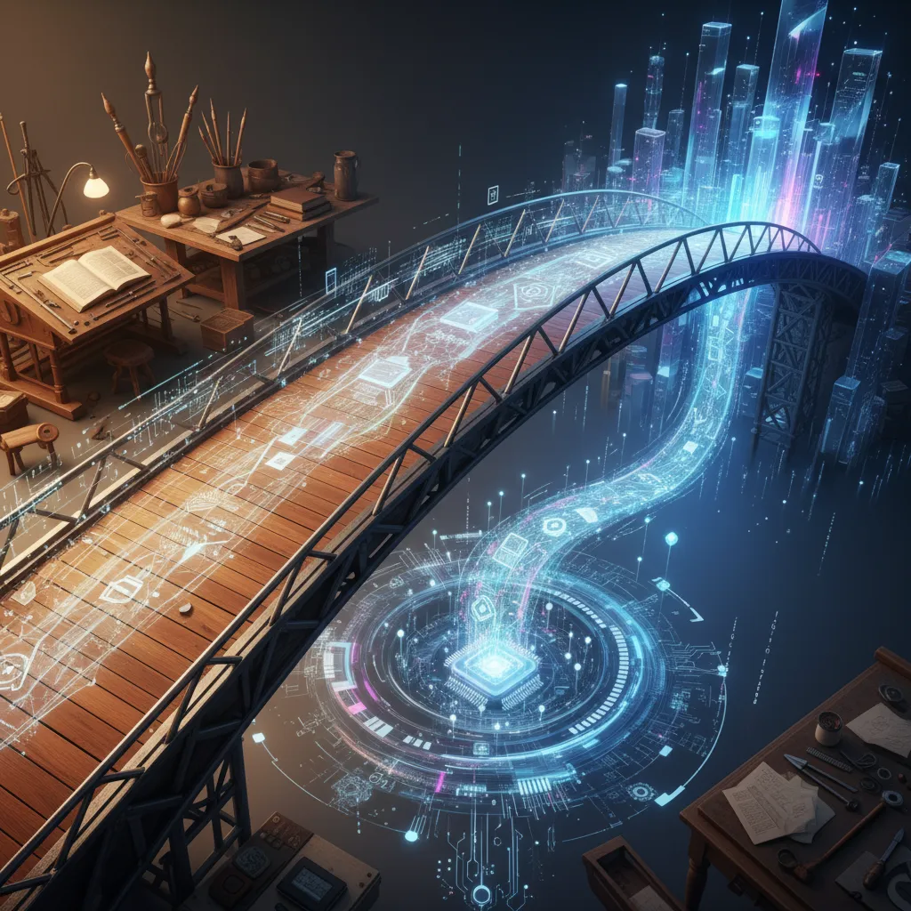 Abstract bridge connecting old and new skills