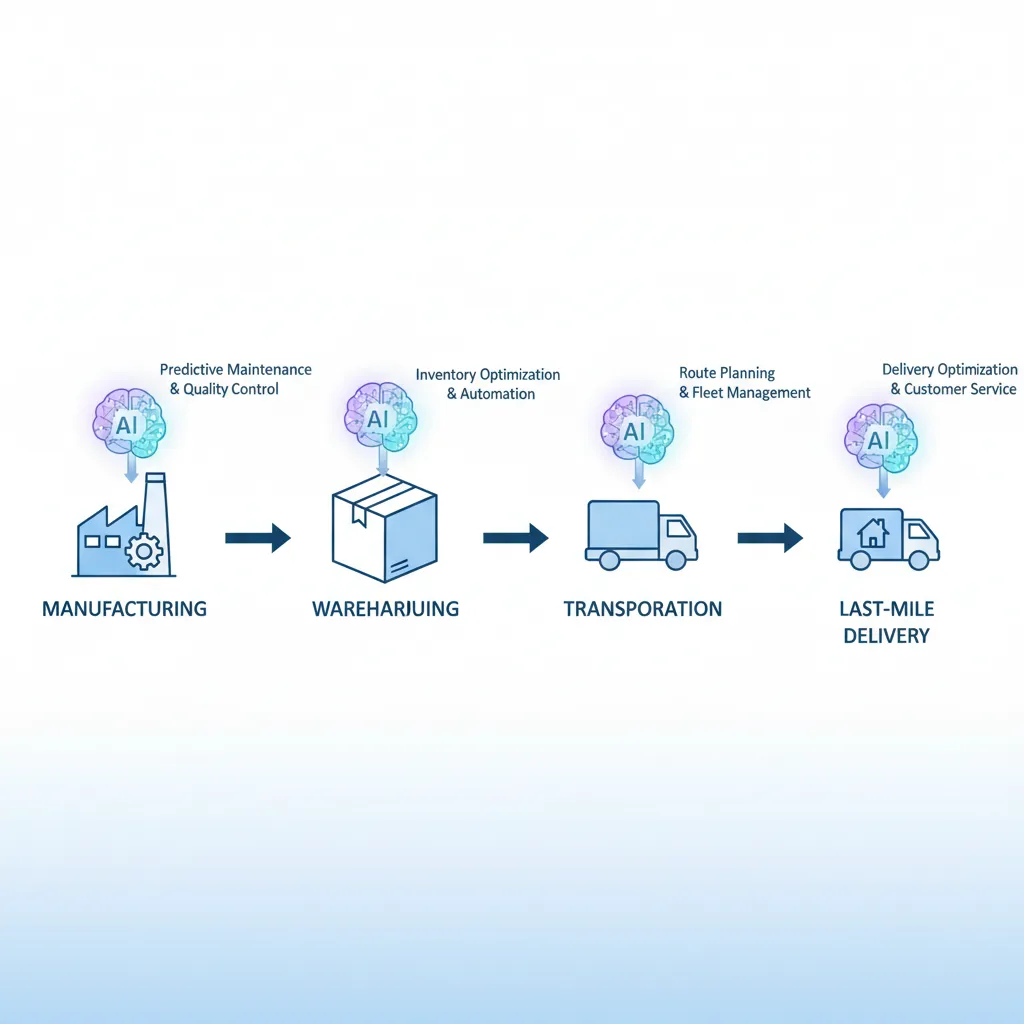 Infographic showing AI intervention points throughout the supply chain.